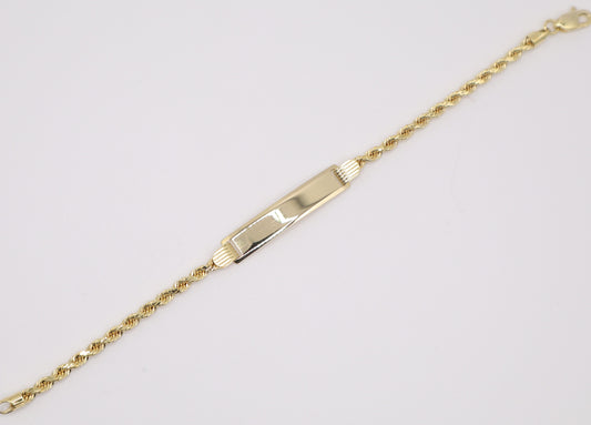 6" 2.55mm Engravable Plate Rope Bracelet