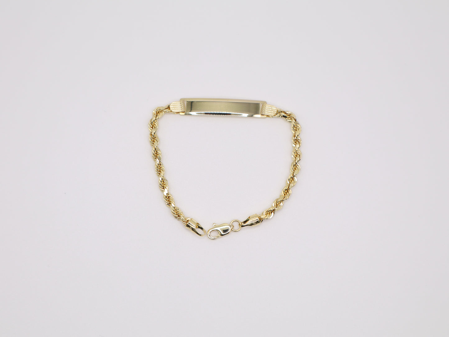 6" 3.33mm Engravable Plate Rope Bracelet