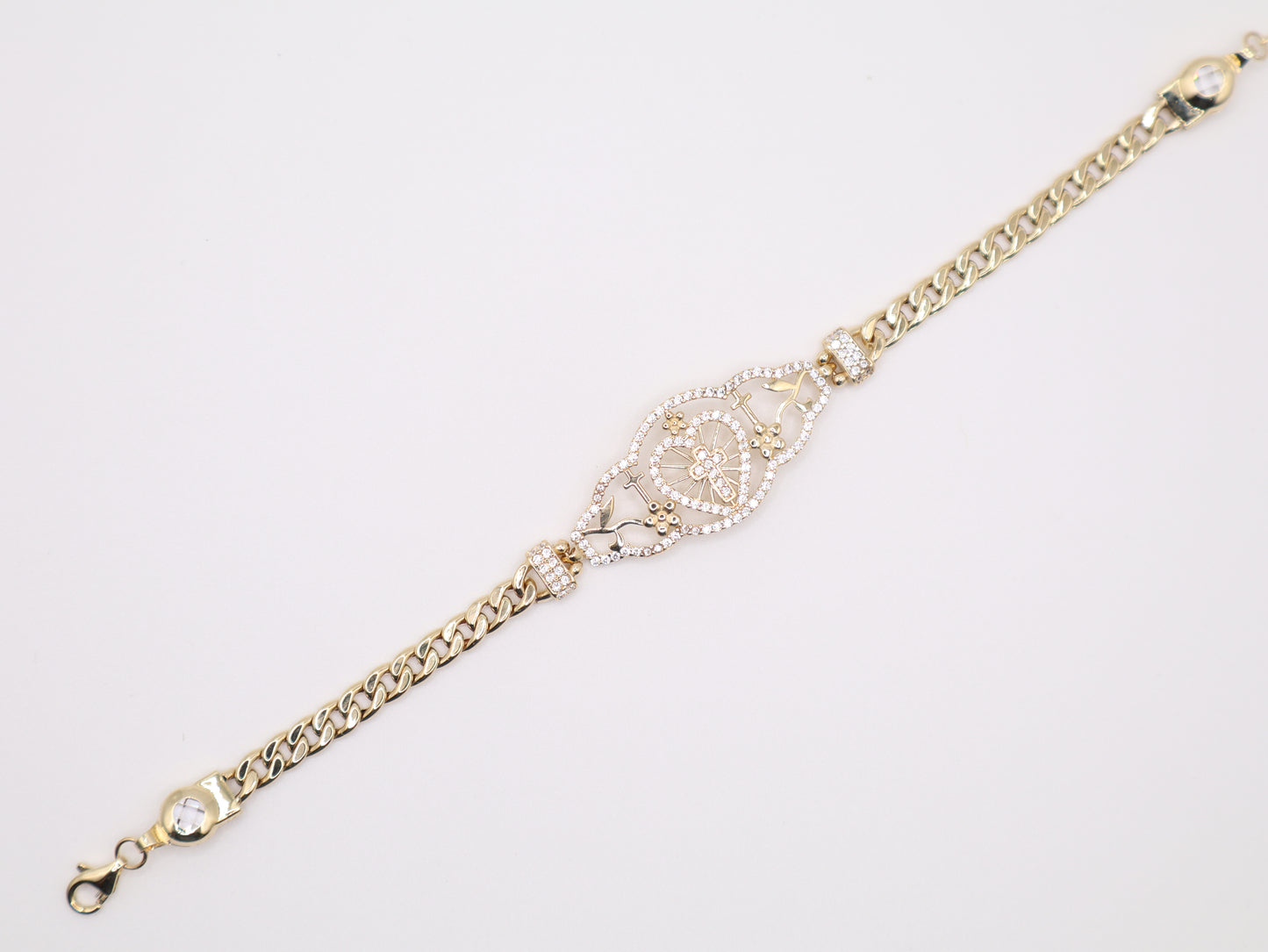 6" 16mm Hollow Cross Bracelet