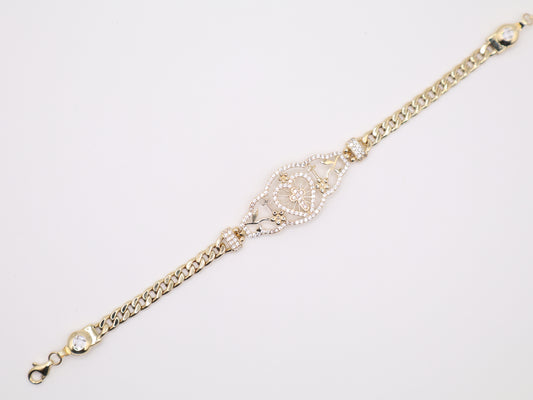 6" 16mm Hollow Cross Bracelet