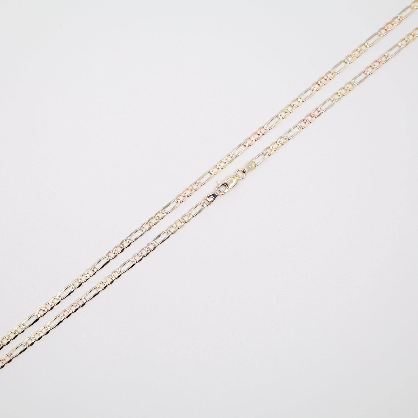 24" 3mm Tri-Color Figaro Necklace