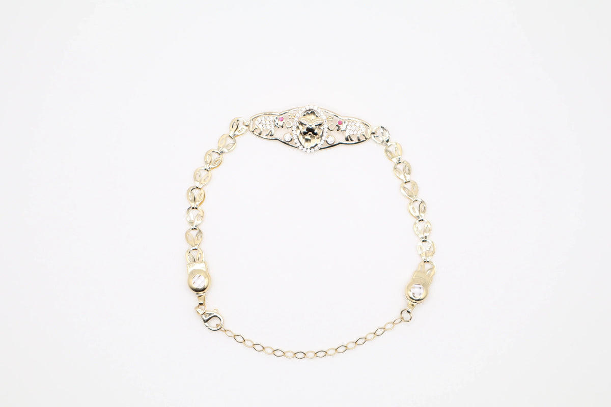 14K Solid Gold Butterfly Bracelet (13.75mm, 6.5 Inch, 5.3g) | Joyeria Serrano
