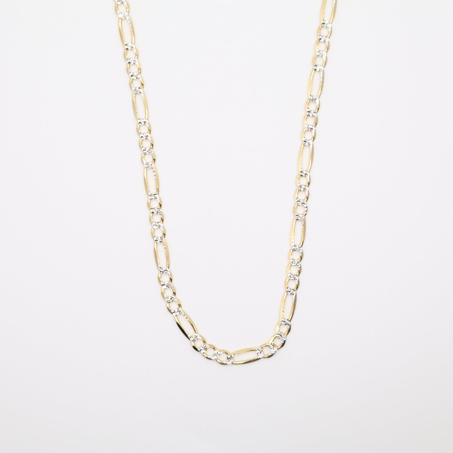 22" 3.7mm Diamond Cut Figaro Necklace