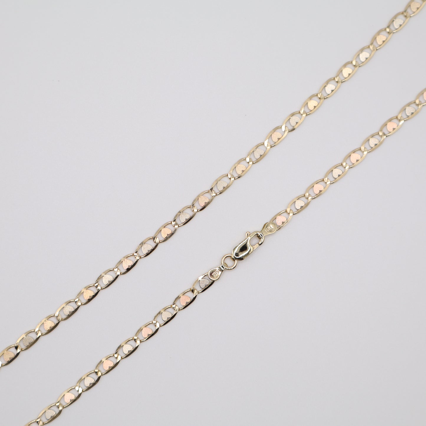 24" 4mm Floral-Star Tri-Color Necklace
