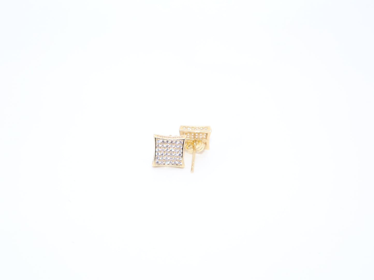 0.5" 8mm White Stone Earings