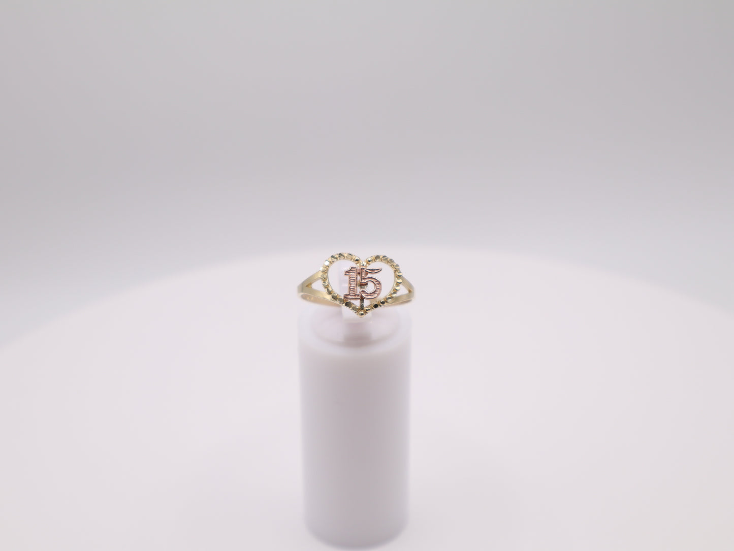 1.4g Size 8, 1.78mm Yellow & Rose Gold Quinceañera Ring