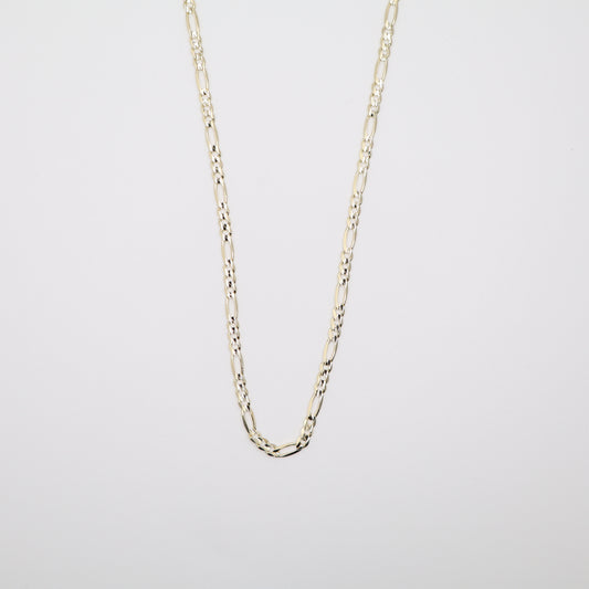 14K Solid Gold Figaro Chain Necklace (3.08mm, 18 Inch, 6.5g) | Joyeria Serrano