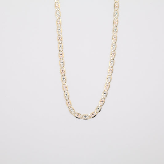 18" 3.4mm Tri-Color Flora-Star Necklace