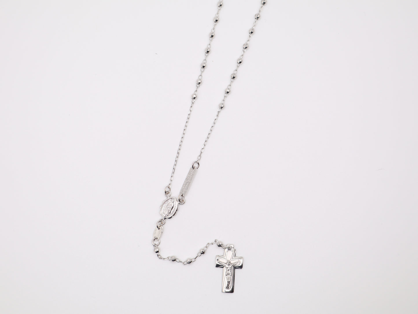 26" 2.82mm White Gold Rosary