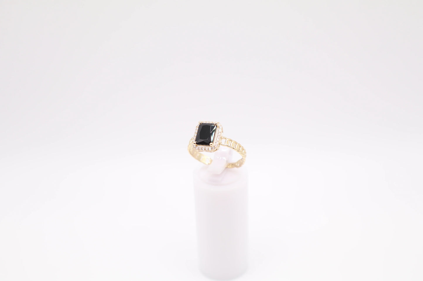 Size 8.5, 3.2mm Black Stone Ring