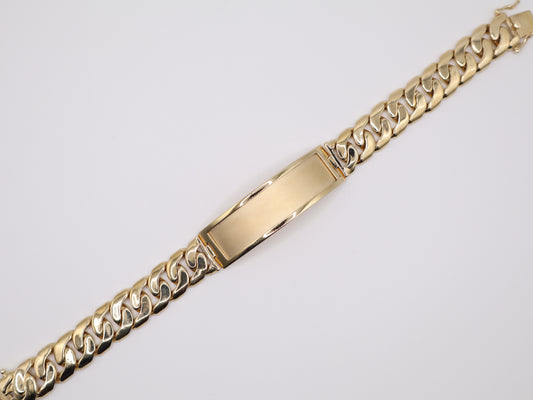 8.5" 13.77mm Engravable Plate Cuban Bracelet