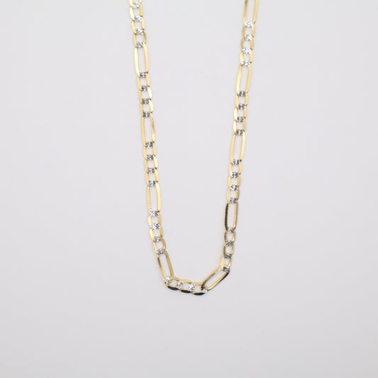 24" 3.8mm Diamond Cut Figaro Necklace
