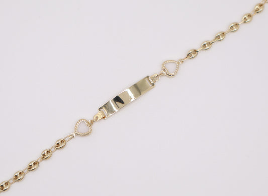 5.25" 3.47mm Heart Link Bracelet
