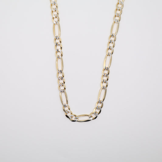 24" 6.84mm Figaro Diamond Cut Necklace