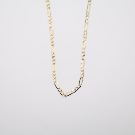 22" 3.8mm Figaro Diamond Cut Necklace