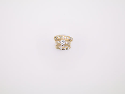 3.3mm Patterned Engagement Ring Set