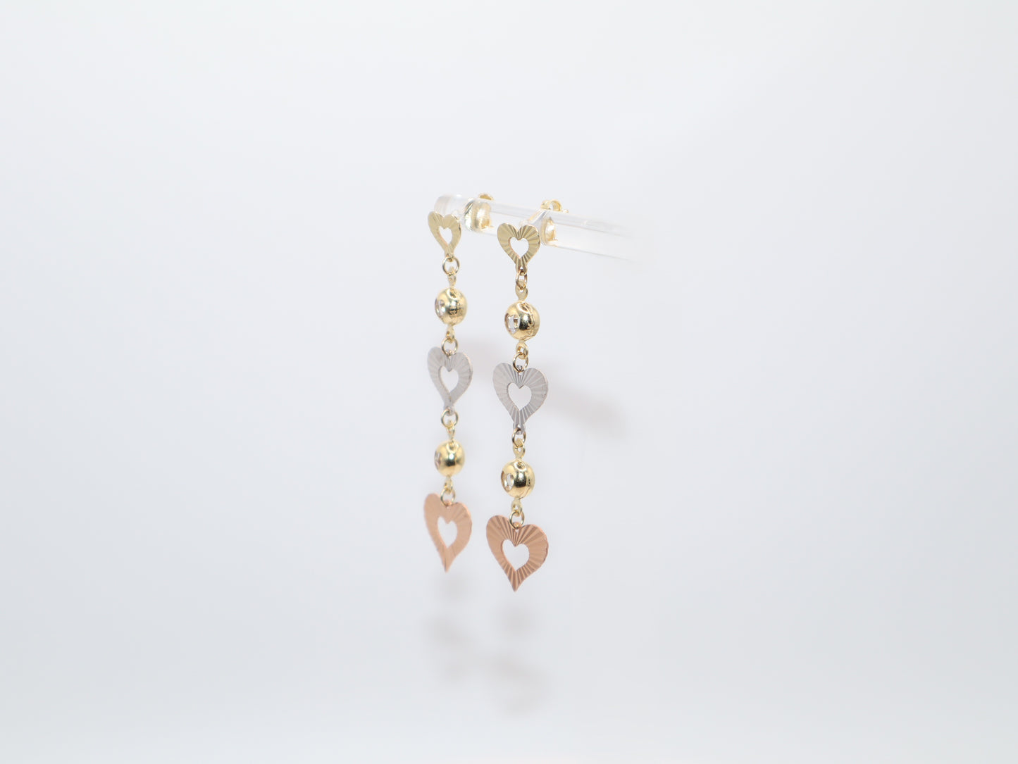 3.8g 2in, Heart Earrings