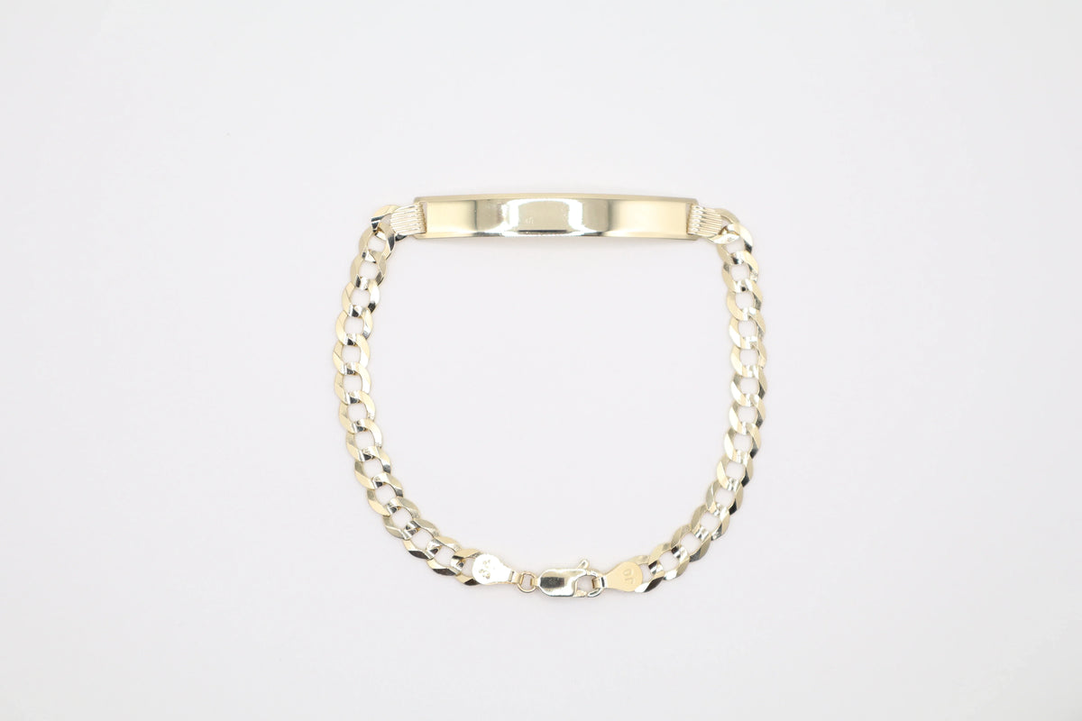 14K Solid Yellow Gold Cuban Bracelet (5.7mm, 8 Inch, 8.2g) | Joyeria Serrano