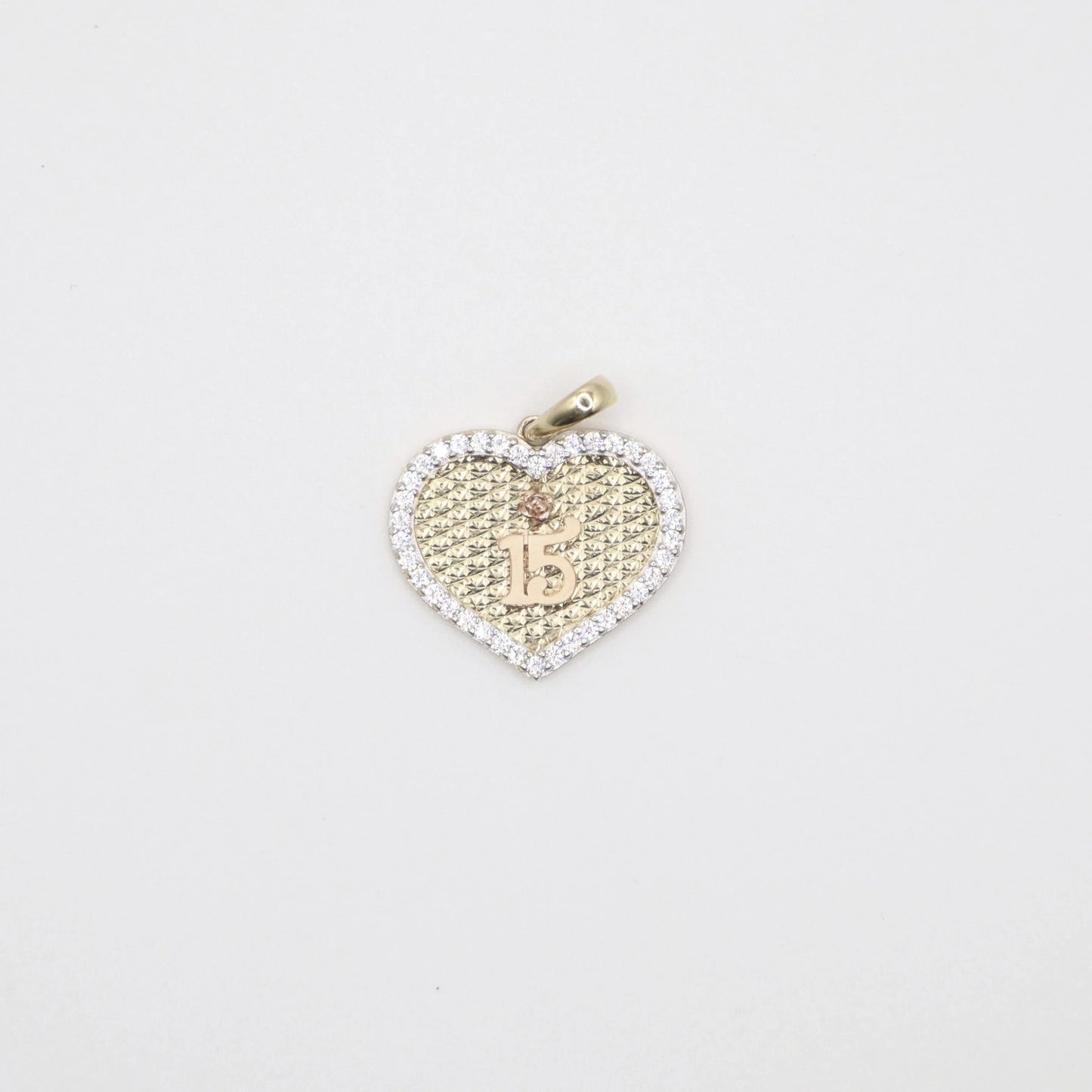 Studed Quinceanera Heart Charm