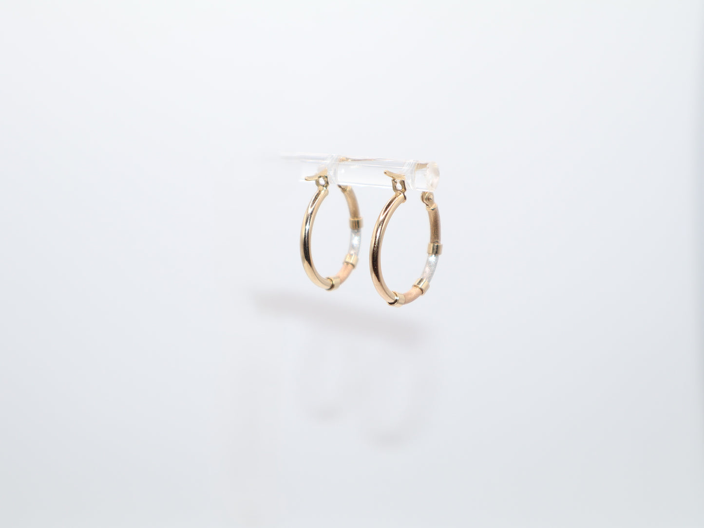 0.75in, Tri-Color Hoop Earrings