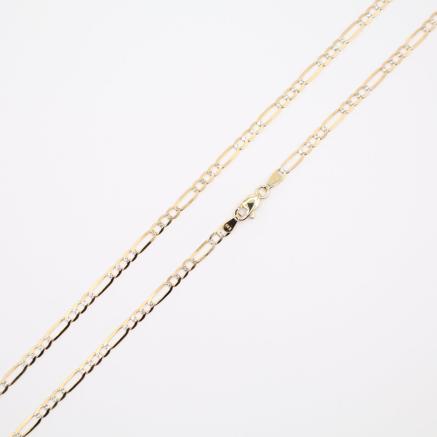 24" 3.1mm Figaro Diamond Cut Necklace