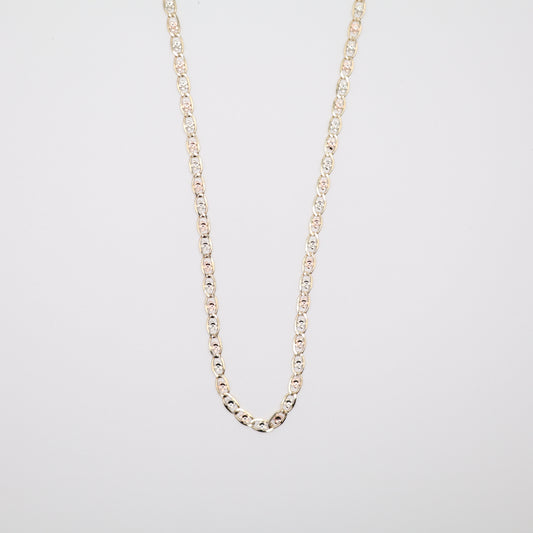 20" 3.5mm Floral-Star Tri-Color Necklace