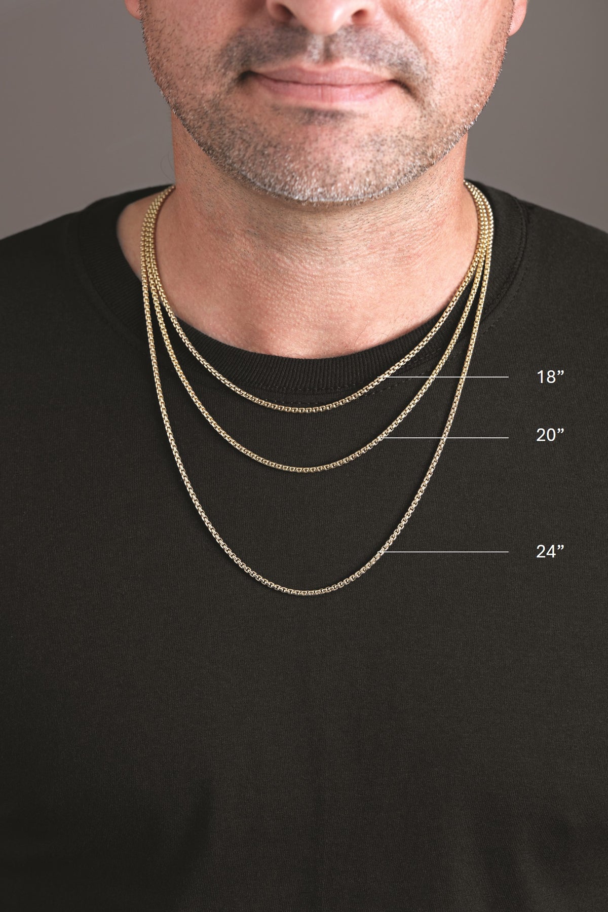 14K Solid Yellow Gold Figaro Necklace (4.8mm, 22 Inch, 16.3g) | Joyeria Serrano