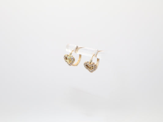 1.7g 0.5in, 11.62mm Hoop Heart Earrings