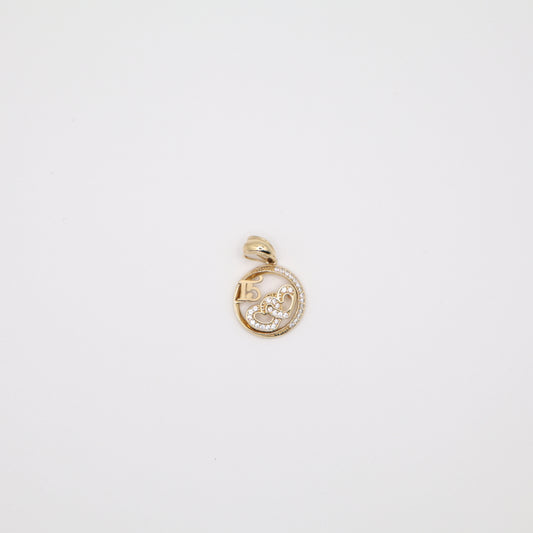 Encricled Heart Quinceanera Charm