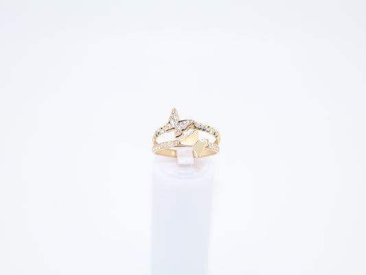 2.4g Size 8.25, 2.71mm White Stone Butterfly Ring
