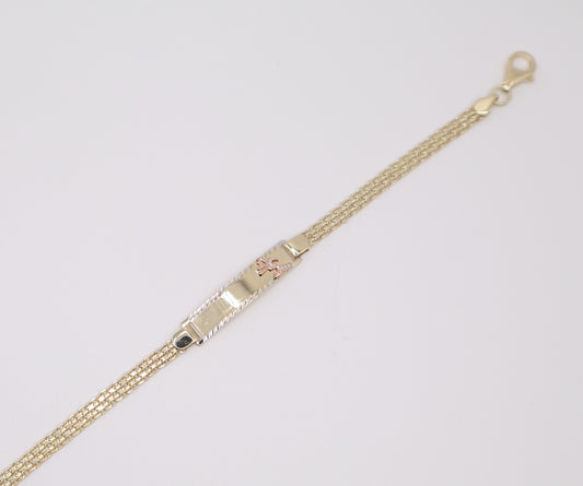 6" 6.11mm Engravable Flower Bracelet
