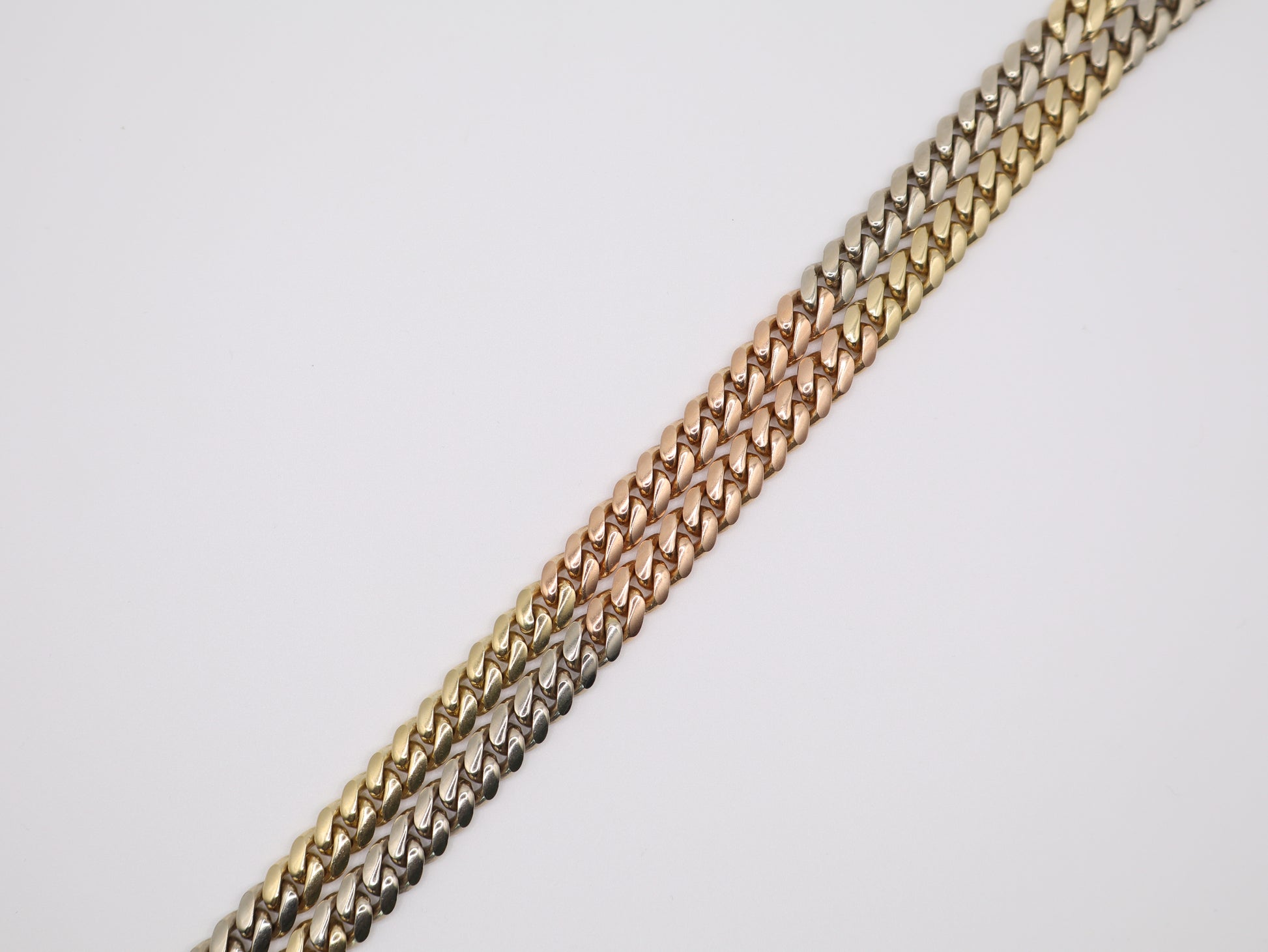 26" 8.53mm Tri-Color Cuban Necklace
