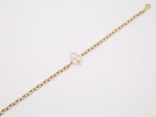 7" 14.3mm Heart Lock Bracelet