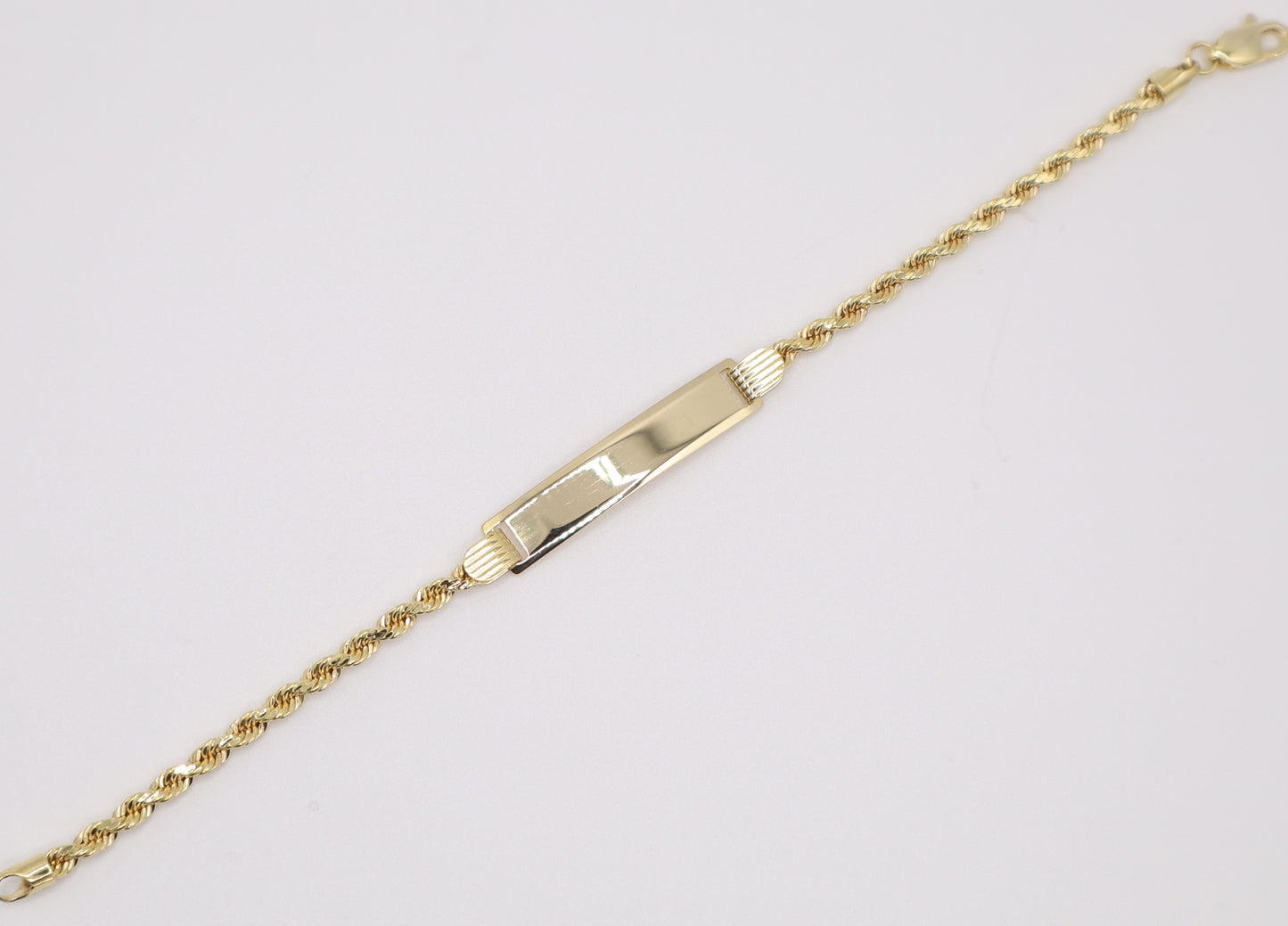 6" 2.55mm Engravable Plate Rope Bracelet