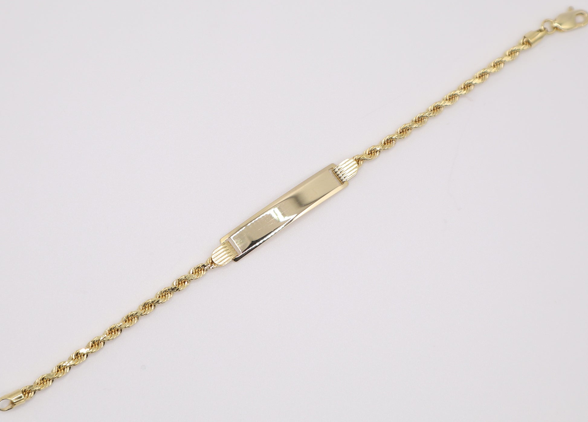 6" 2.55mm Engravable Plate Rope Bracelet