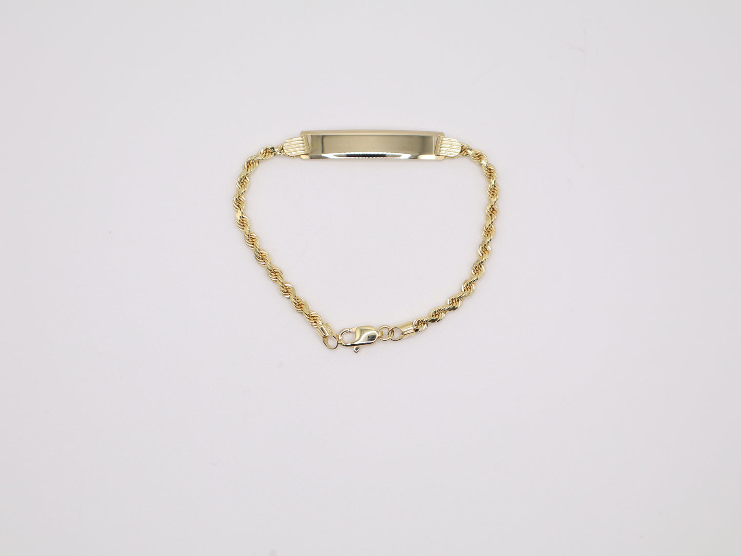 6" 2.55mm Engravable Plate Rope Bracelet