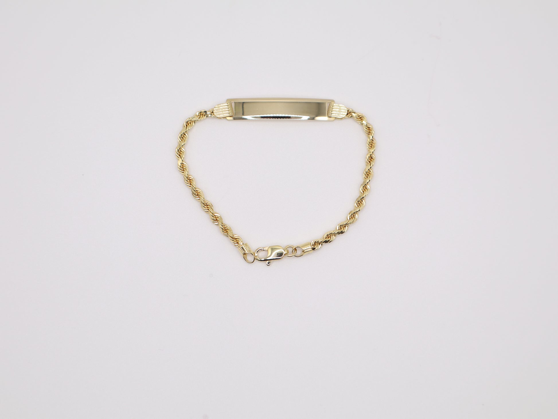 6" 2.55mm Engravable Plate Rope Bracelet