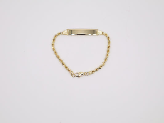 6" 2.55mm Engravable Plate Rope Bracelet