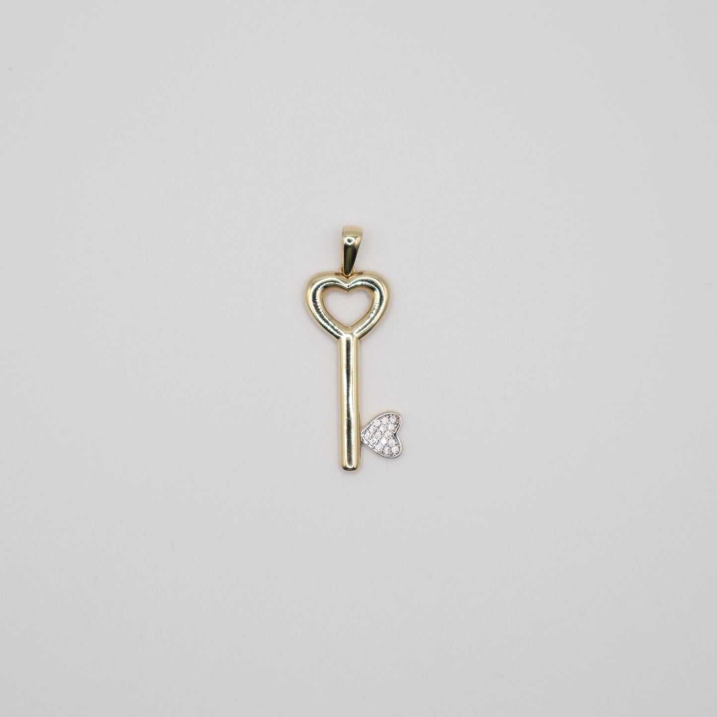 Heart Key Charm 1.375 Inch