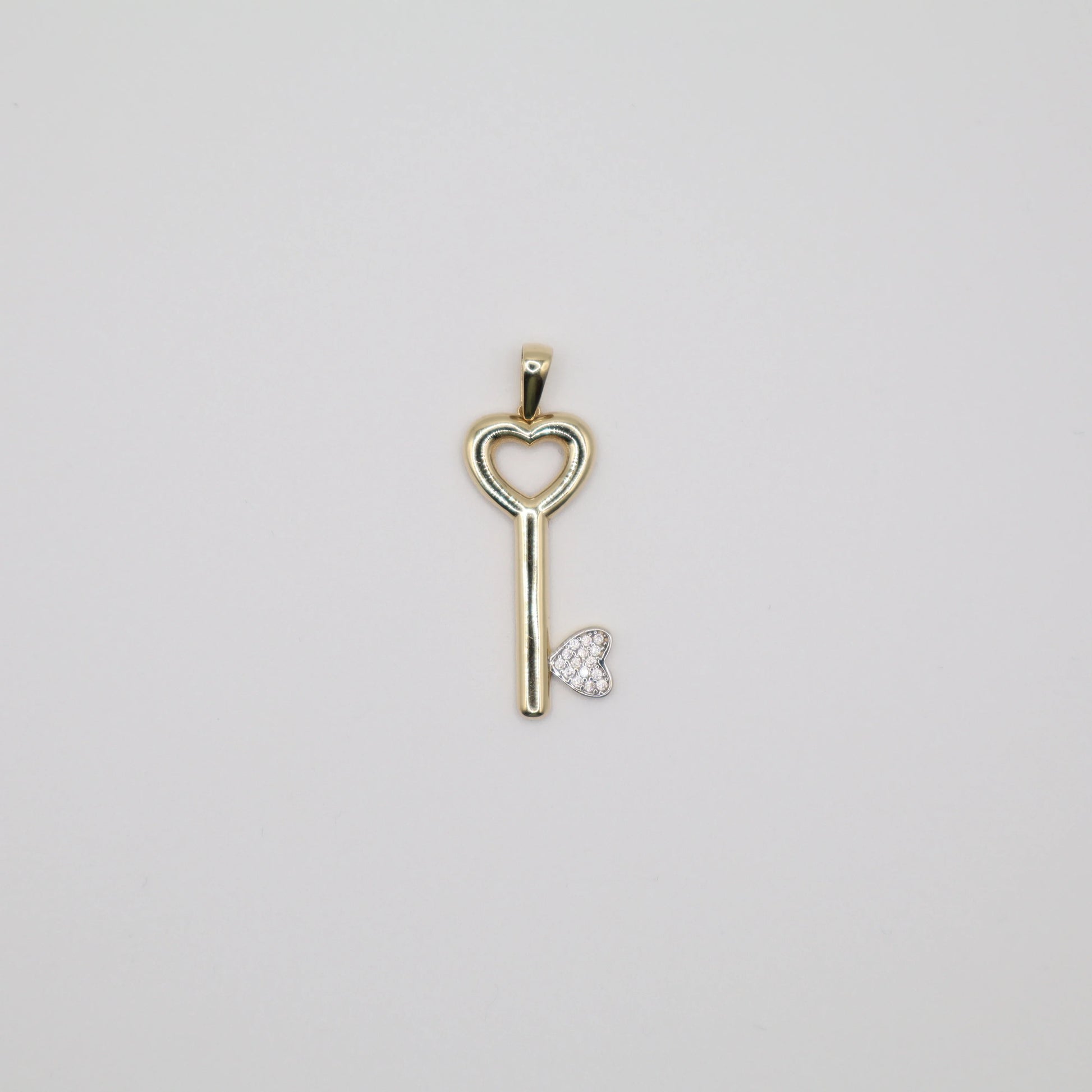 Heart Key Charm 1.375 Inch