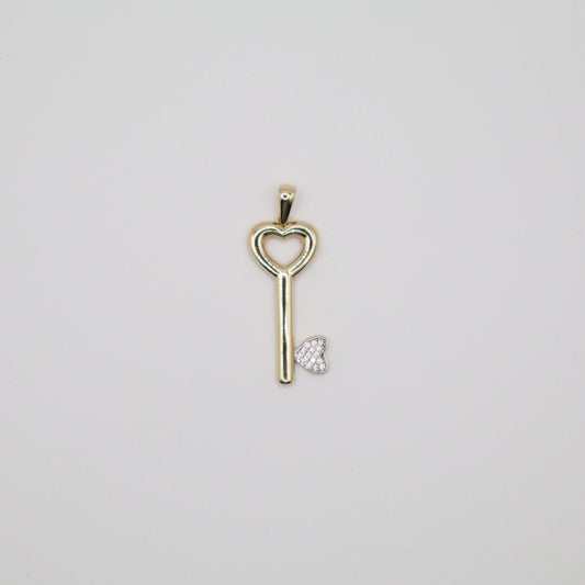 Heart Key Charm 1.375 Inch