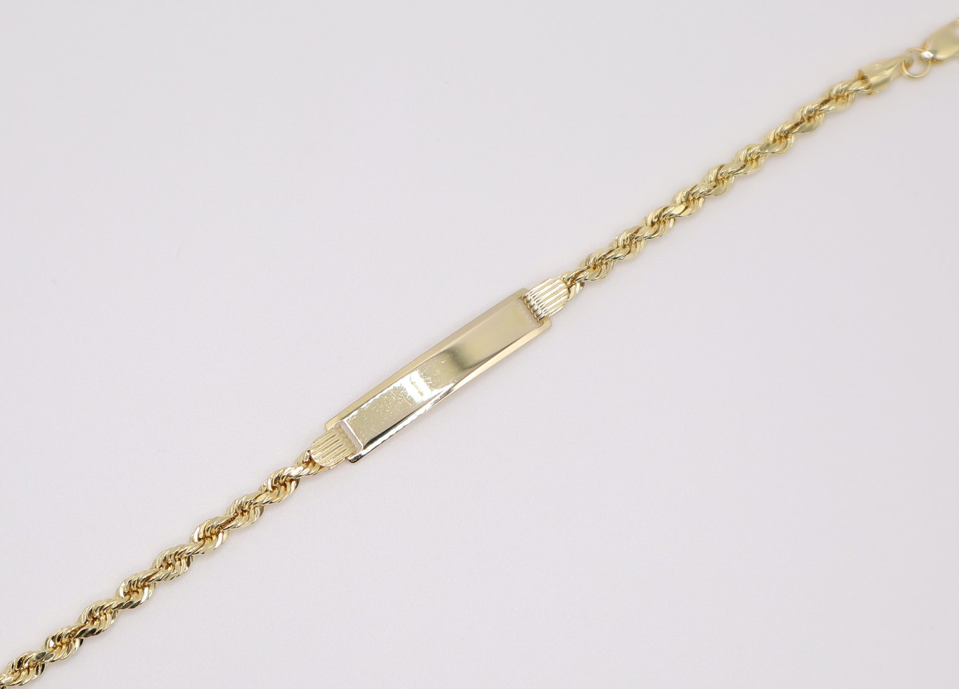 6" 3.33mm Engravable Plate Rope Bracelet