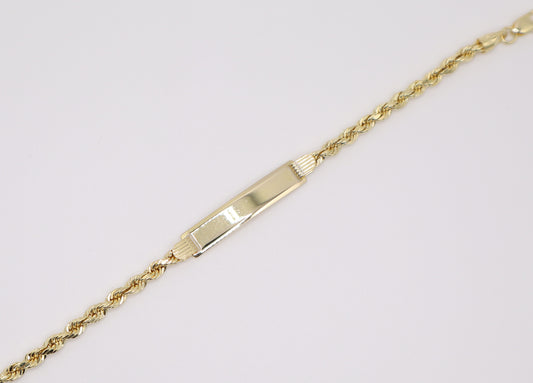 6" 3.33mm Engravable Plate Rope Bracelet