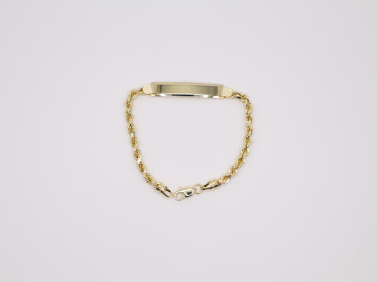 6" 3.33mm Engravable Plate Rope Bracelet