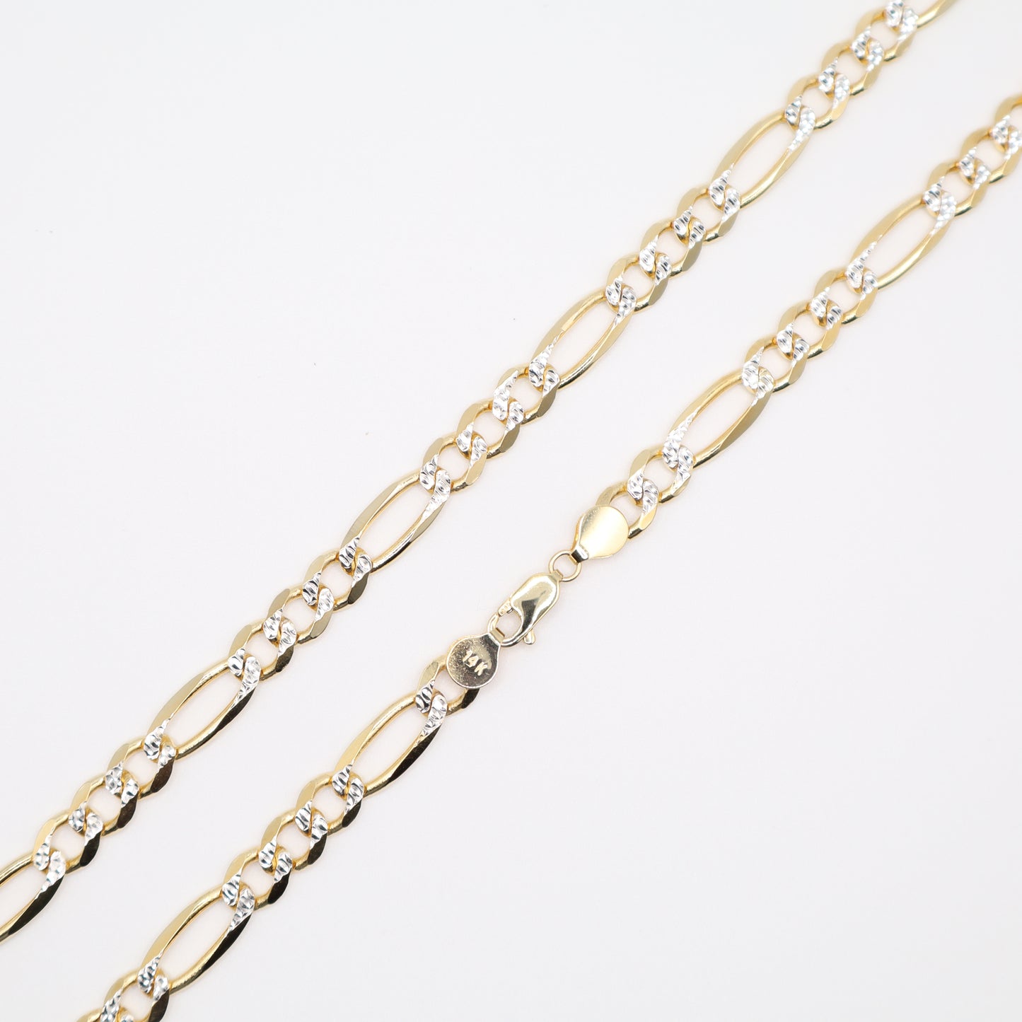 24" 6.8mm Figaro Diamond Cut Necklace