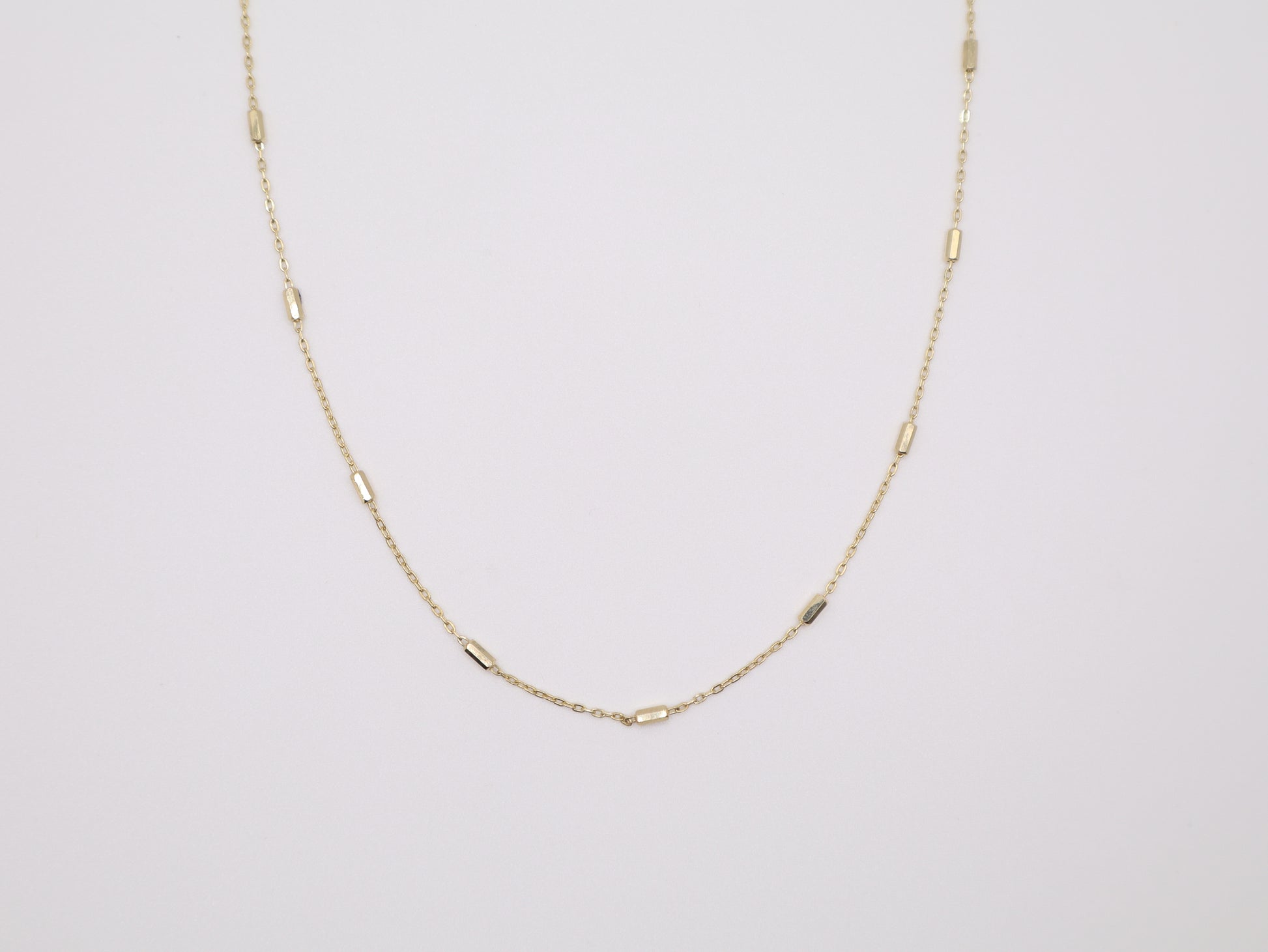 22in, 1.8mm Satellite Bar Cable Necklace