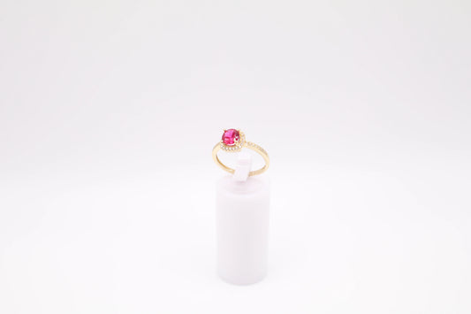 Size 7.5, 1.7mm Red Stone Ring