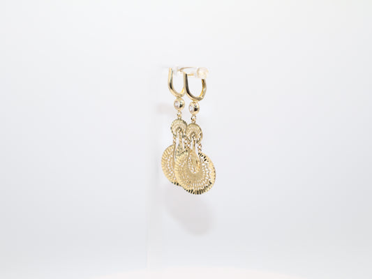 5.8g 2in, Filigree Fan Chandelier Leverback Earrings