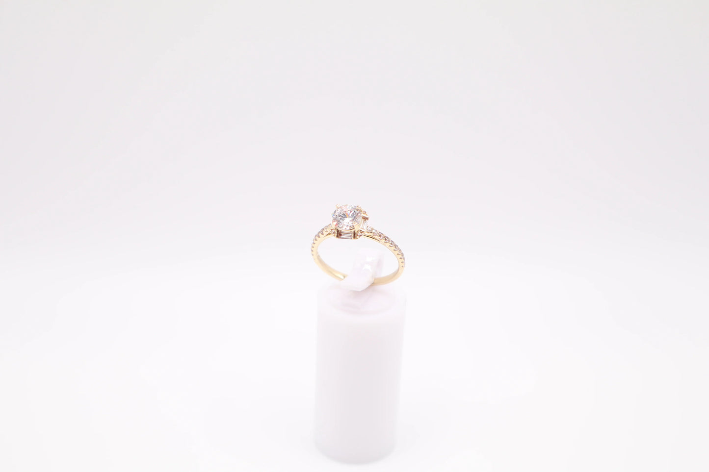 Size 7.5, 1.8mm White Stone Ring