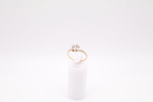 Size 7.5, 1.8mm White Stone Ring